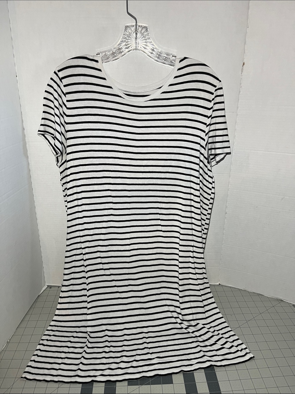 a.n.a Black and White Striped High-Low Dress